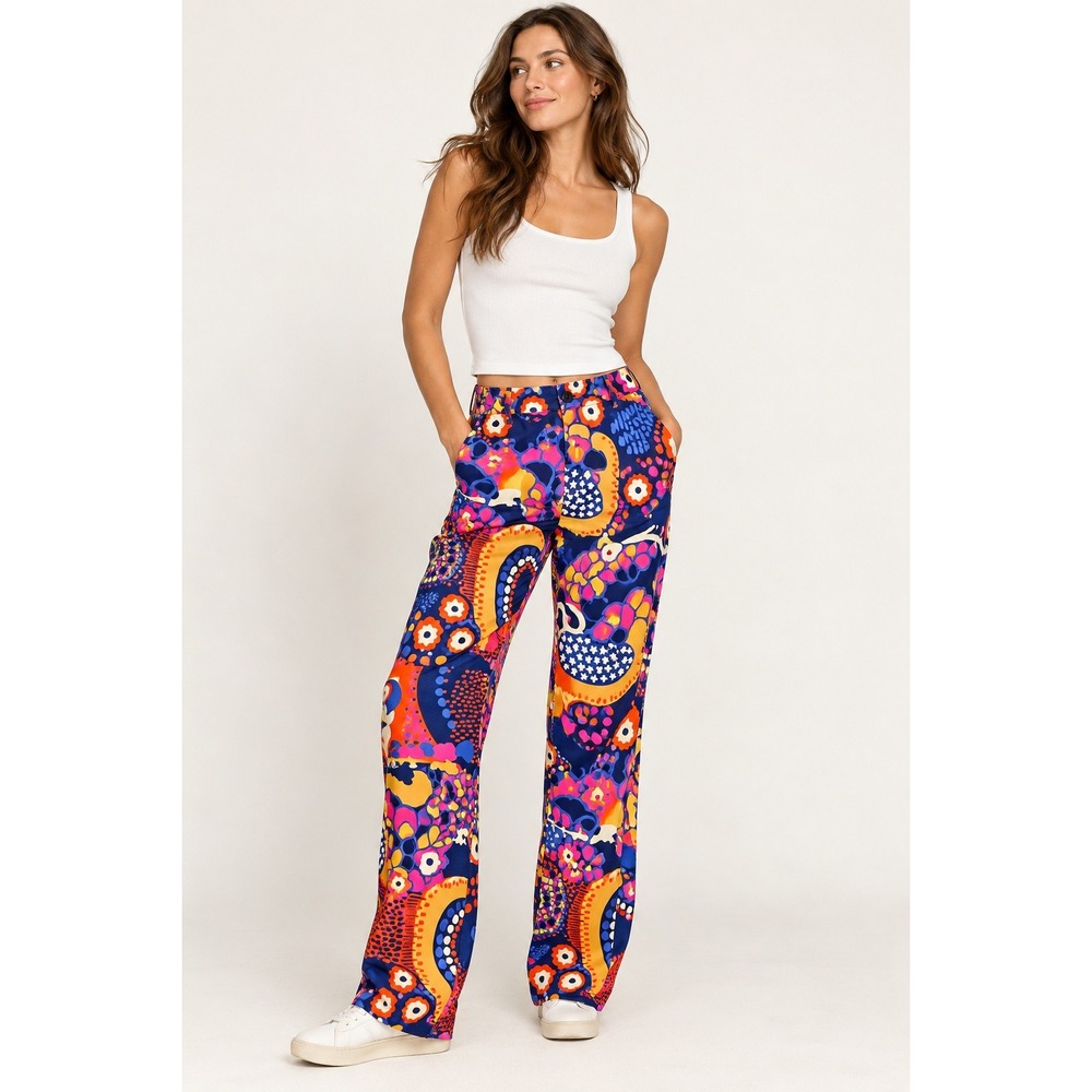 CK Bradley Meister Pant Lilliput Party Floral Flare Leg Trousers NWT Small $178